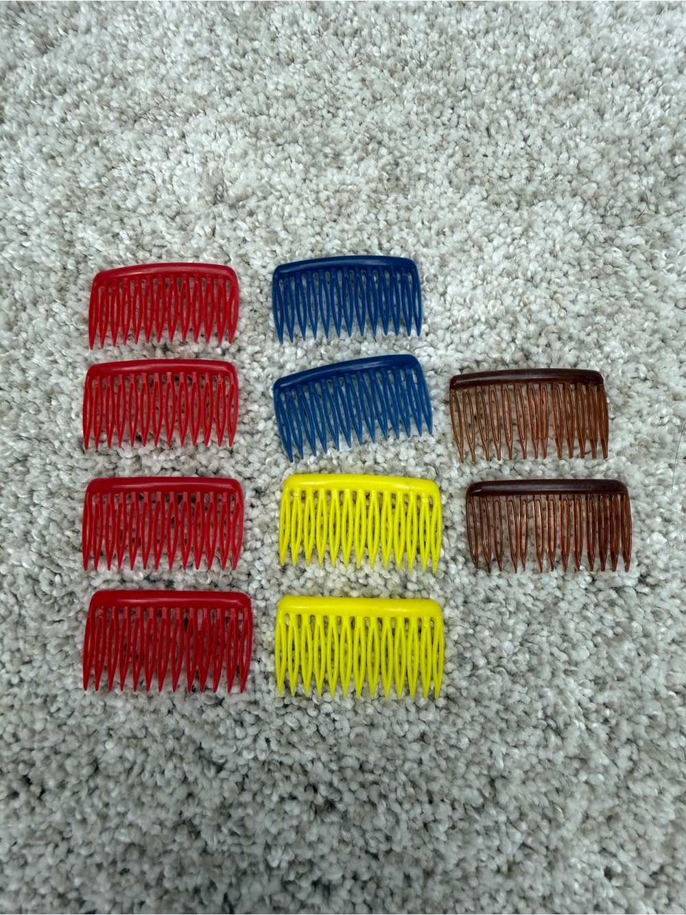 Vintage Multi Colors Small Plastic Hair Comb Bundle Lot Of 10